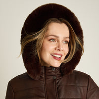 Parka Cafe Manga Larga Elasticidad Nula Con Forro Calce Normal Tela Plano