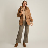 Parka Camel Manga Larga Elasticidad Nula Con Forro Calce Normal Tela Plano