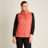 Parka Rosado Sin Mangas Elasticidad Nula Sin Forro Calce Normal Tela Plano