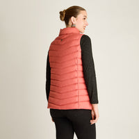 Parka Rosado Sin Mangas Elasticidad Nula Sin Forro Calce Normal Tela Plano