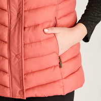 Parka Rosado Sin Mangas Elasticidad Nula Sin Forro Calce Normal Tela Plano