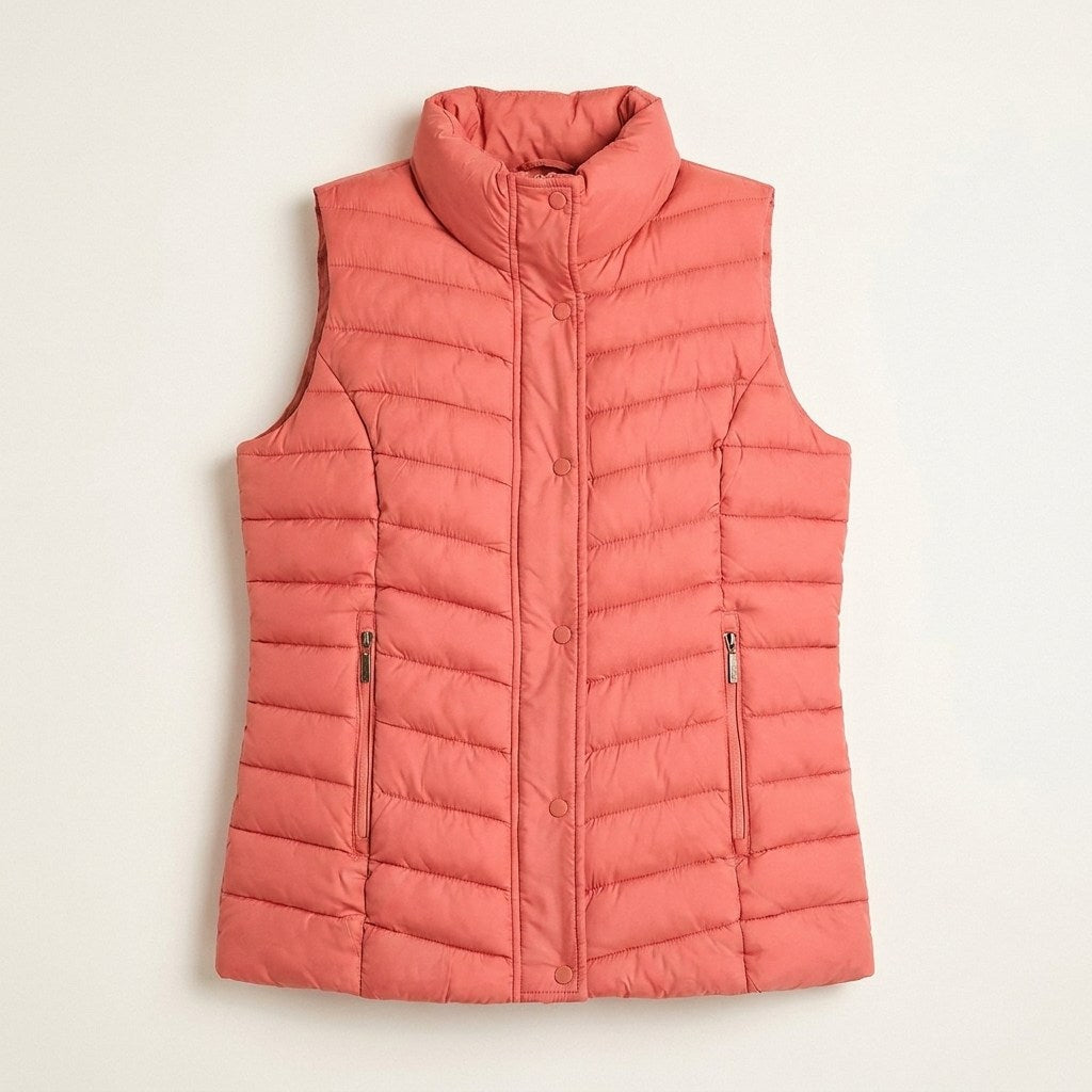 Parka Sin Mangas Diseño Quilted en plano