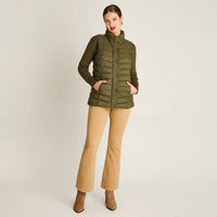 Parka Verde Sin Mangas Elasticidad Nula Sin Forro Calce Normal Tela Plano