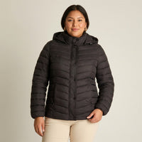 Parka Corta con Gorro Desmontable Diseño Quilted en modelo plus size