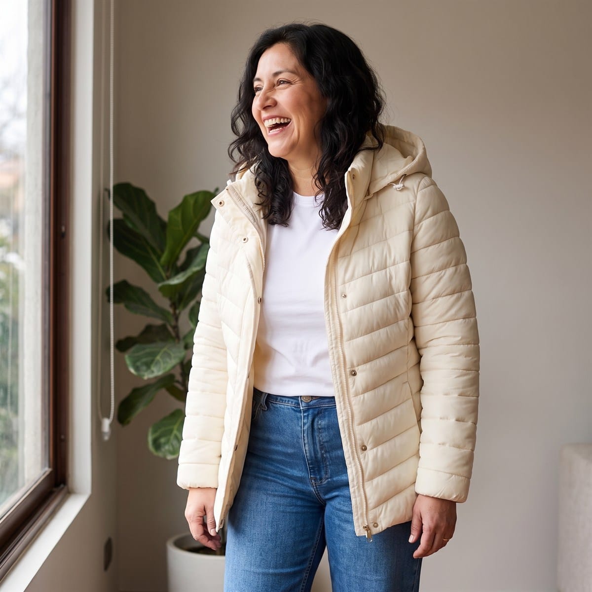 Parka Corta con Gorro Desmontable Diseño Quilted lifestyle