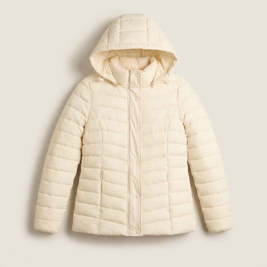 Parka Corta con Gorro Desmontable en plano