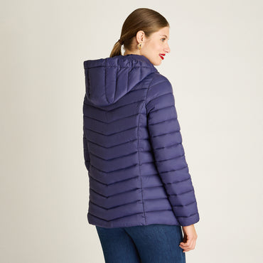 Parka Azul Manga Larga Elasticidad Nula Sin Forro Calce Normal Tela Plano