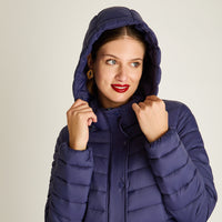 Parka Azul Manga Larga Elasticidad Nula Sin Forro Calce Normal Tela Plano