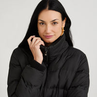 Parka Negra corta detalle tejido - Lorenzo di Pontti