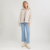 Parka Beige corta detalle tejido - Lorenzo di Pontti