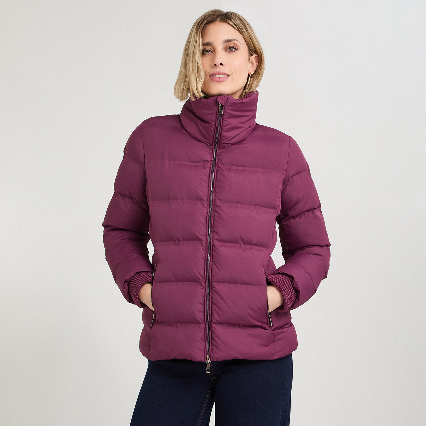 Parka Burdeo corta detalle tejido - Lorenzo di Pontti
