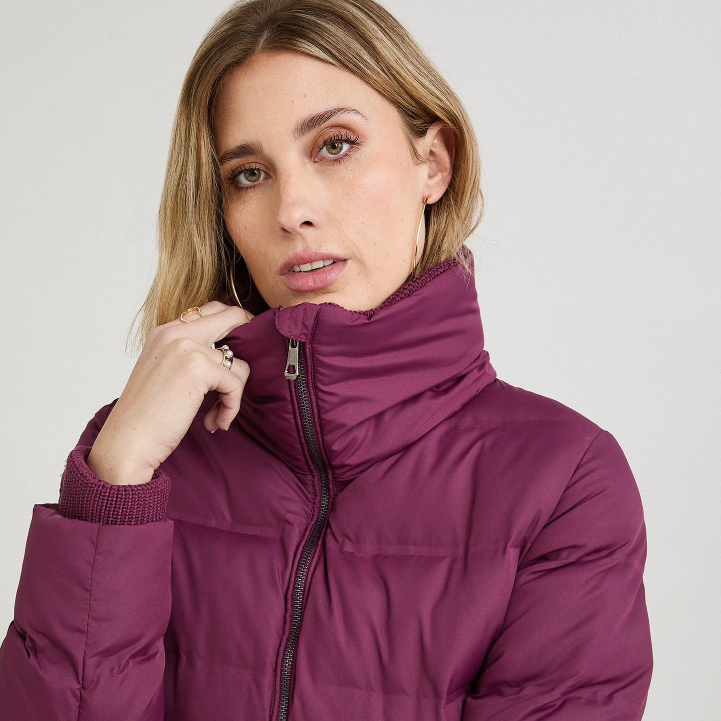 Parka Burdeo corta detalle tejido - Lorenzo di Pontti