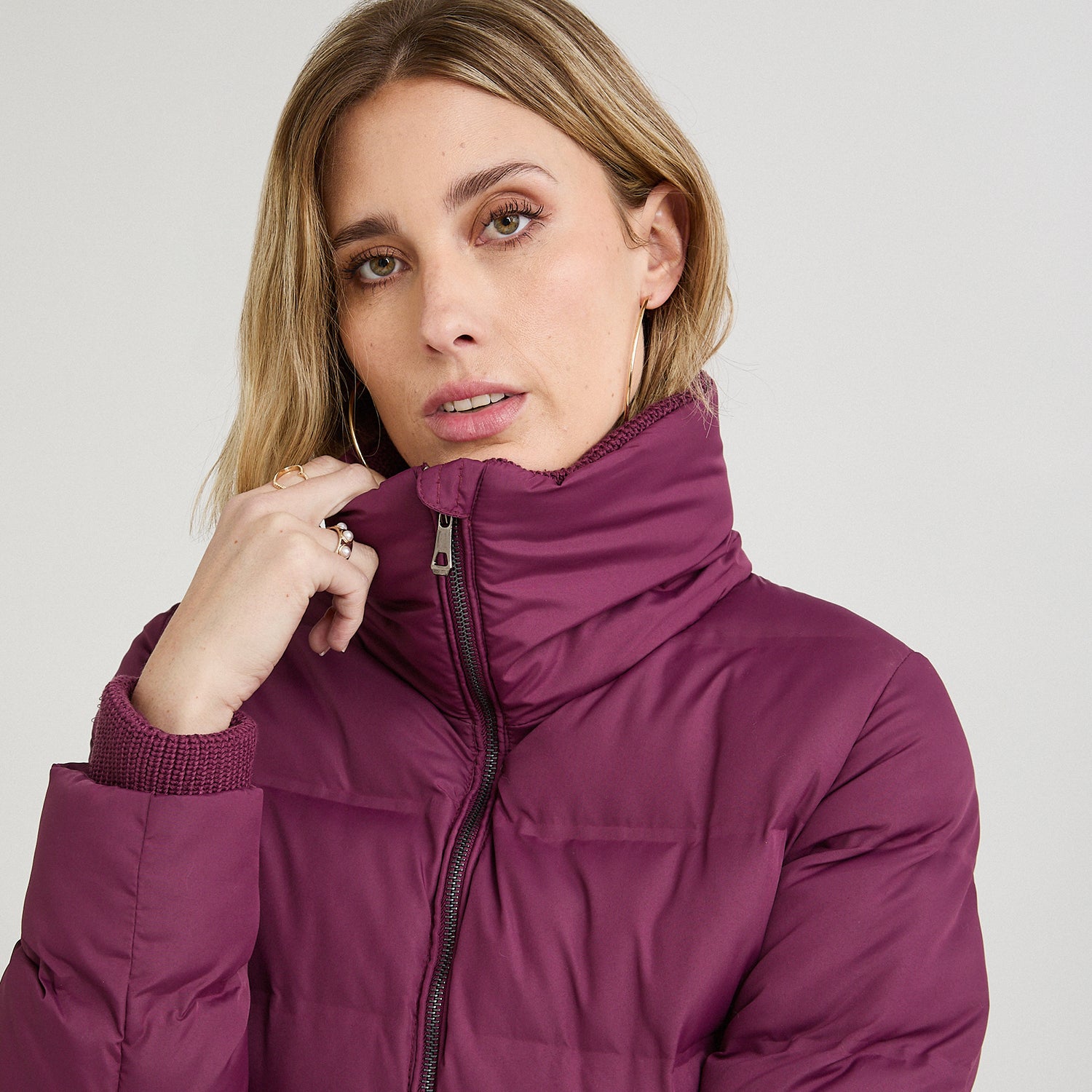 Parka Burdeo corta detalle tejido - Lorenzo di Pontti