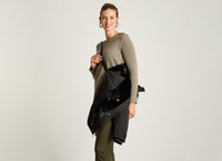 Parka Negro Manga Larga Elasticidad Nula Con Forro Calce Normal Tela Plano