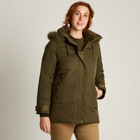 Parka Verde Manga Larga Elasticidad Nula Con Forro Calce Normal Tela Plano