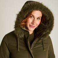 Parka Verde Manga Larga Elasticidad Nula Con Forro Calce Normal Tela Plano