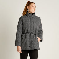 Parka Negro Manga Larga Elasticidad Nula Con Forro Calce Nula Tela Plano