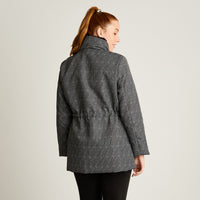 Parka Negro Manga Larga Elasticidad Nula Con Forro Calce Nula Tela Plano