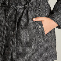 Parka Negro Manga Larga Elasticidad Nula Con Forro Calce Nula Tela Plano