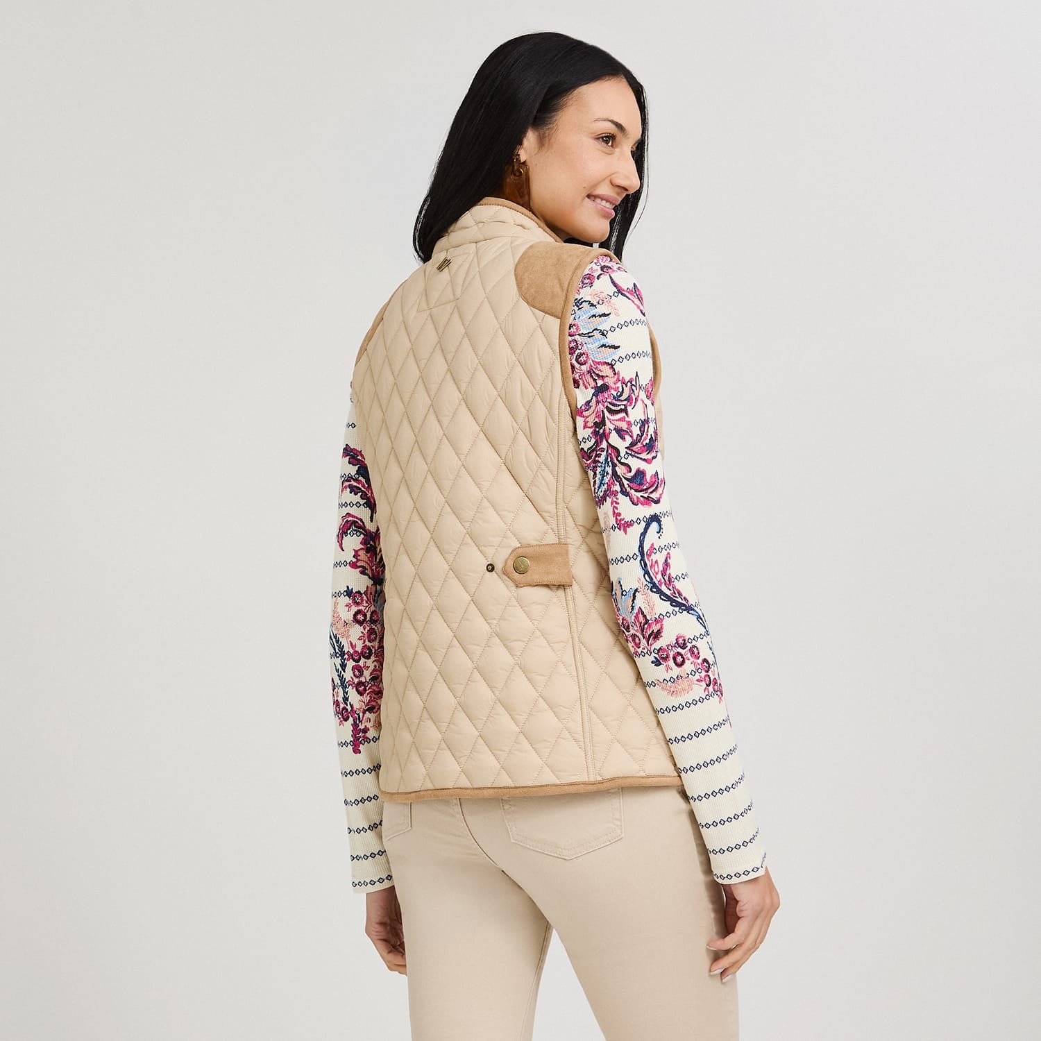 Parka sin Mangas con Bolsillos Beige