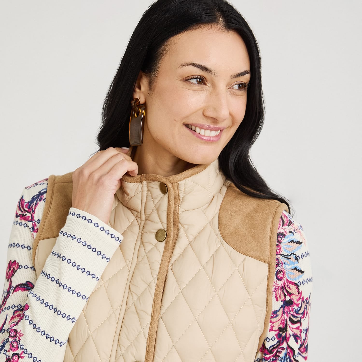 Parka sin Mangas con Bolsillos Beige