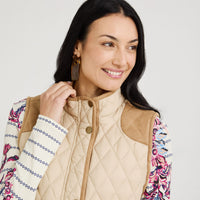 Parka sin Mangas con Bolsillos Beige