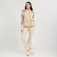Parka sin Mangas con Bolsillos Beige