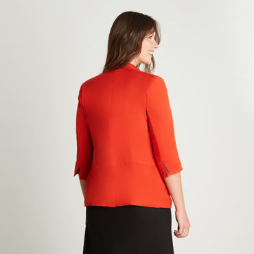 Blazer Naranjo Manga Larga Cuello Solapa Lorenzo di Pontti