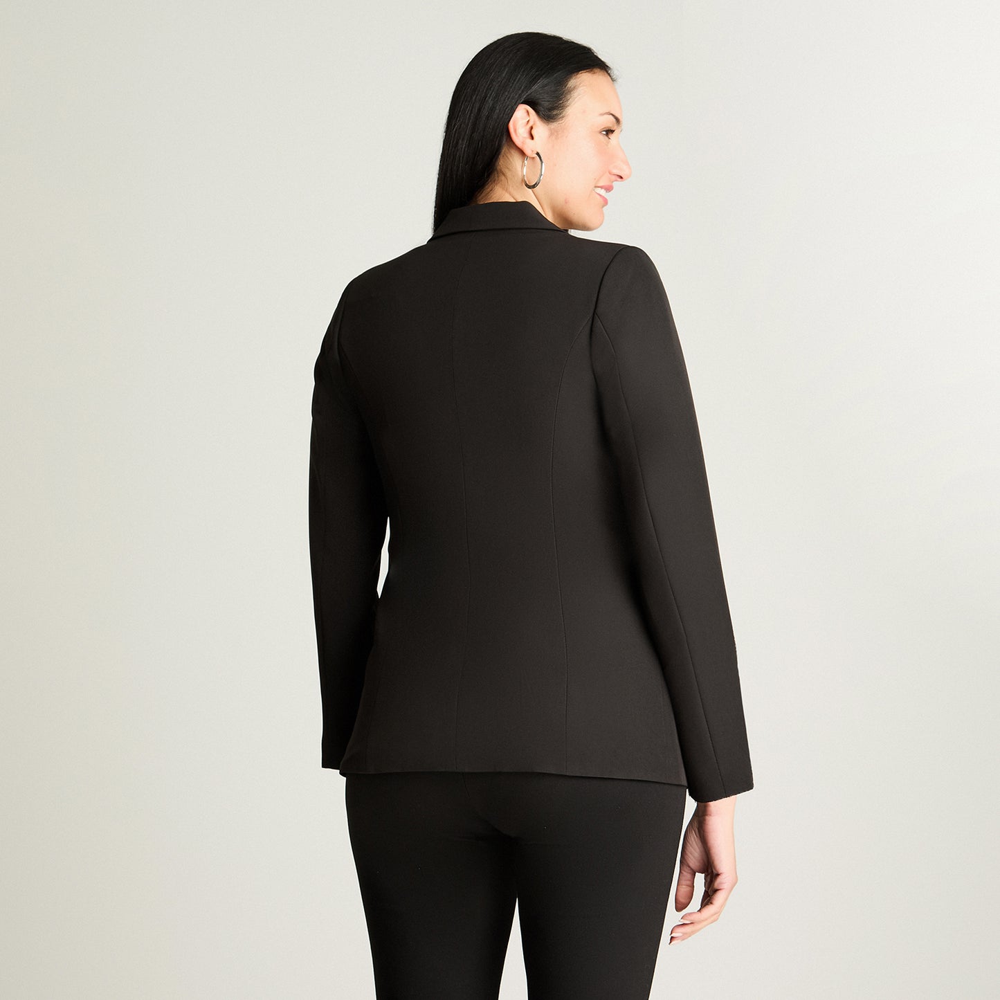 Blazer Un Botón Con Solapa En Bolsillo Negro Lorenzo Di Pontti