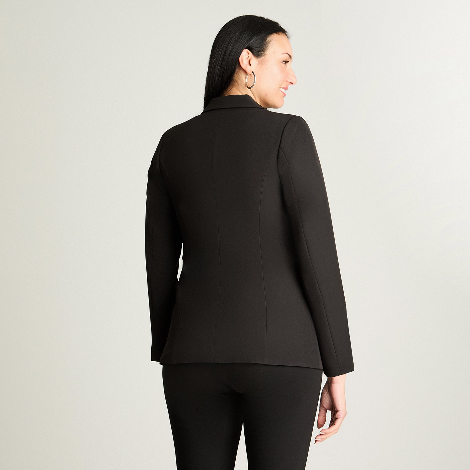 Blazer Un Botón Con Solapa En Bolsillo Negro Lorenzo Di Pontti