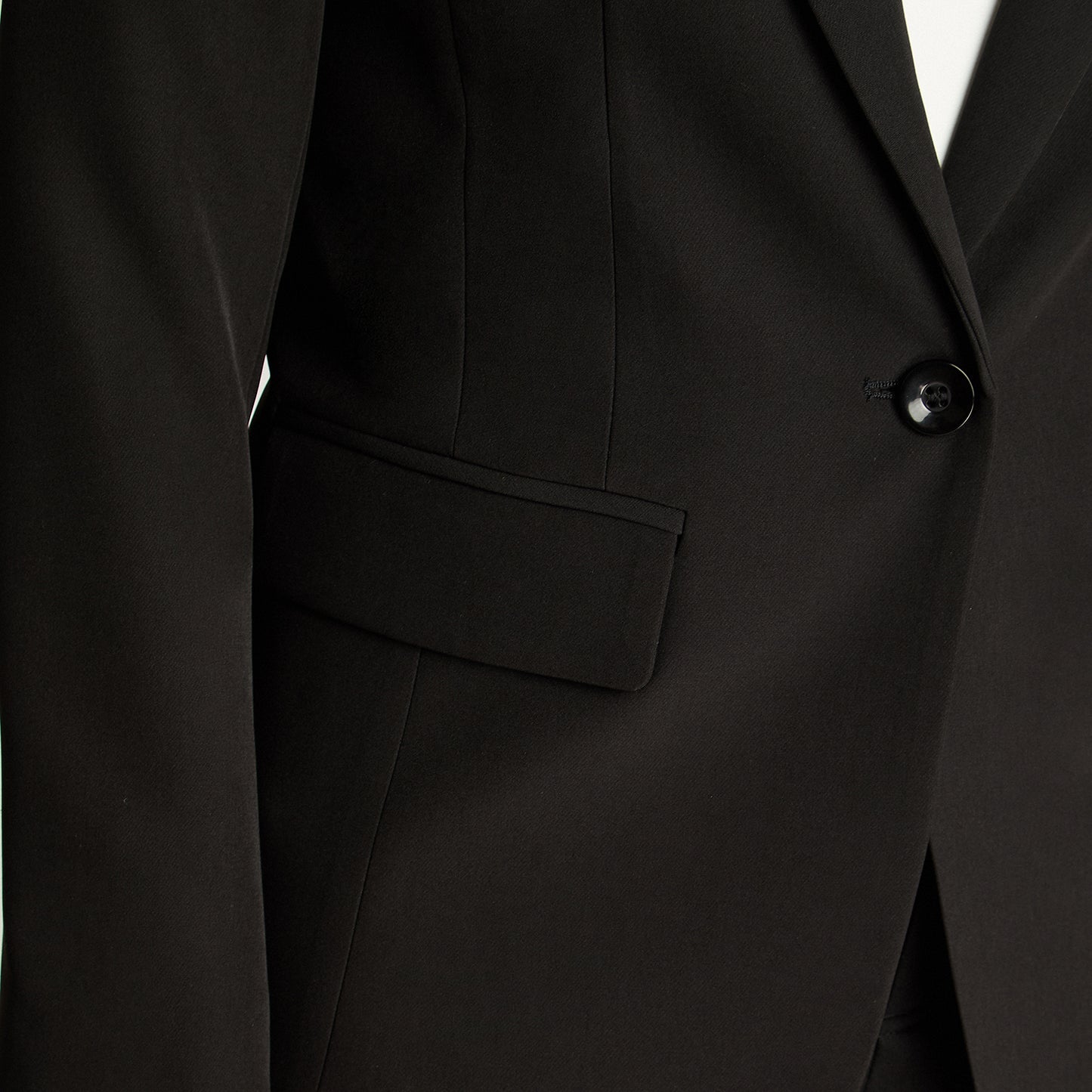 Blazer Un Botón Con Solapa En Bolsillo Negro Lorenzo Di Pontti