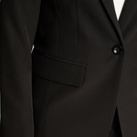 Blazer Un Botón Con Solapa En Bolsillo Negro Lorenzo Di Pontti