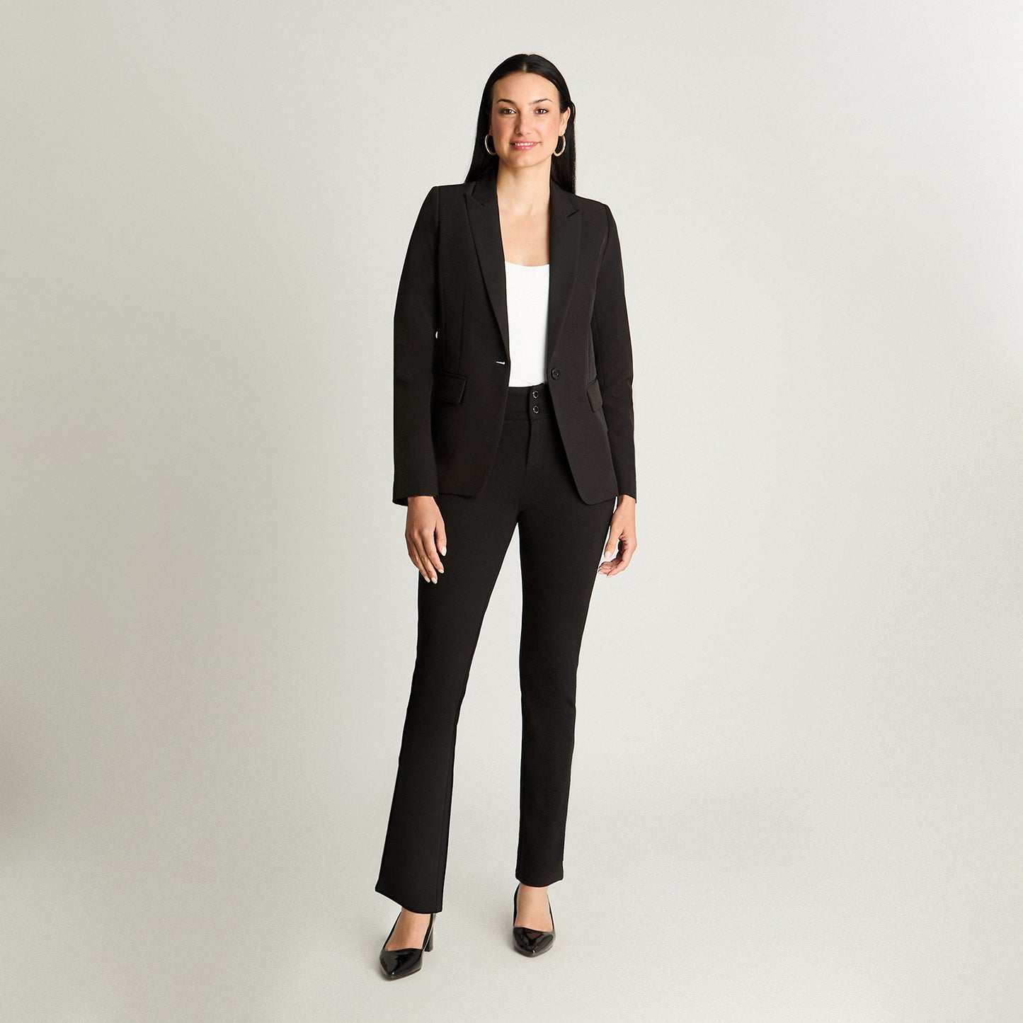 Blazer Un Botón Con Solapa En Bolsillo Negro Lorenzo Di Pontti