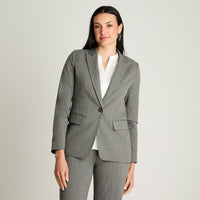 Blazer Un Botón Con Solapa En Bolsillo Gris Lorenzo Di Pontti