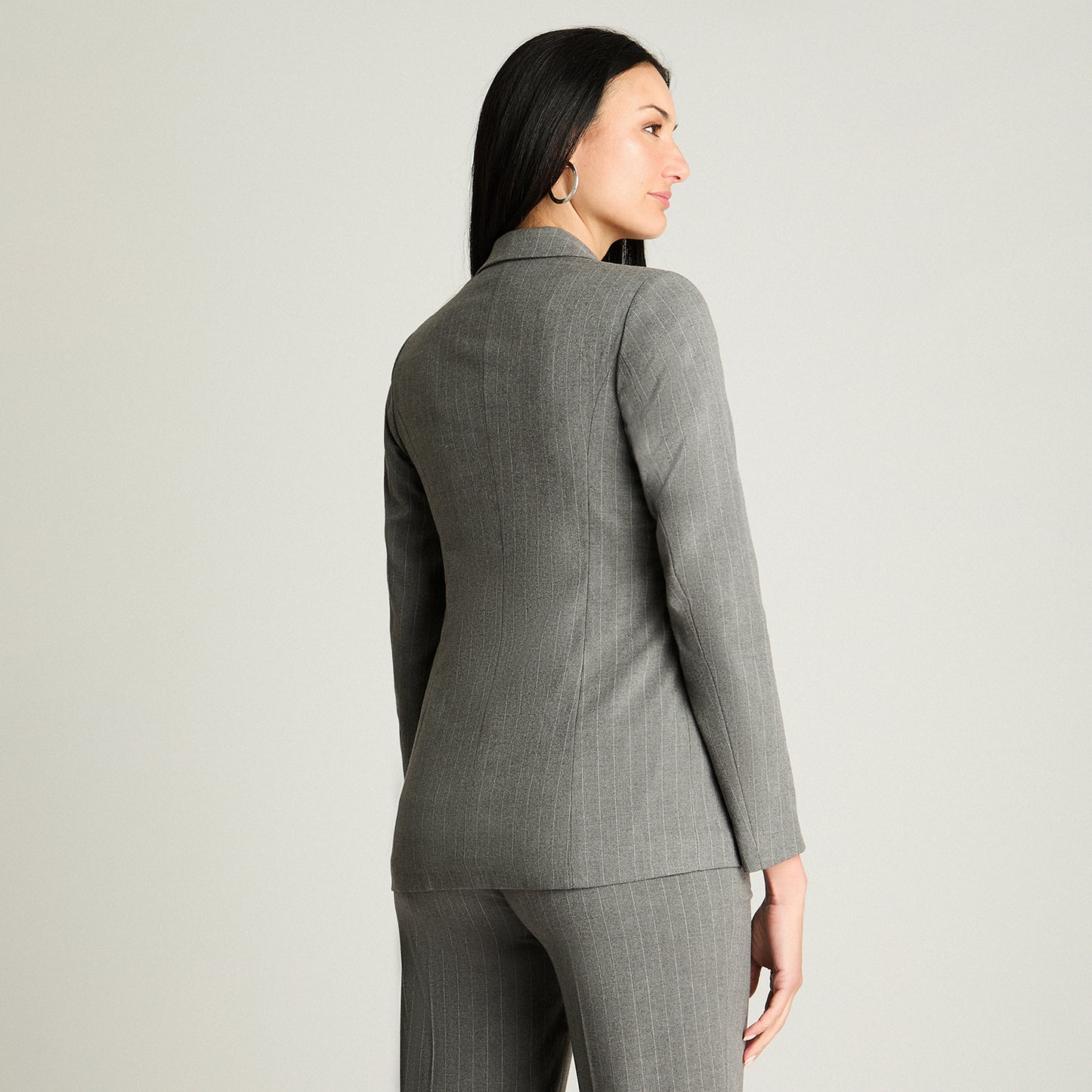 Blazer Un Botón Con Solapa En Bolsillo Gris Lorenzo Di Pontti