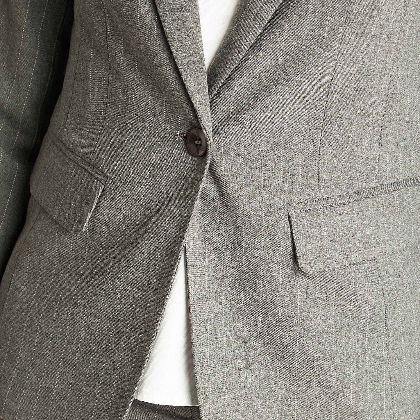 Blazer Un Botón Con Solapa En Bolsillo Gris Lorenzo Di Pontti