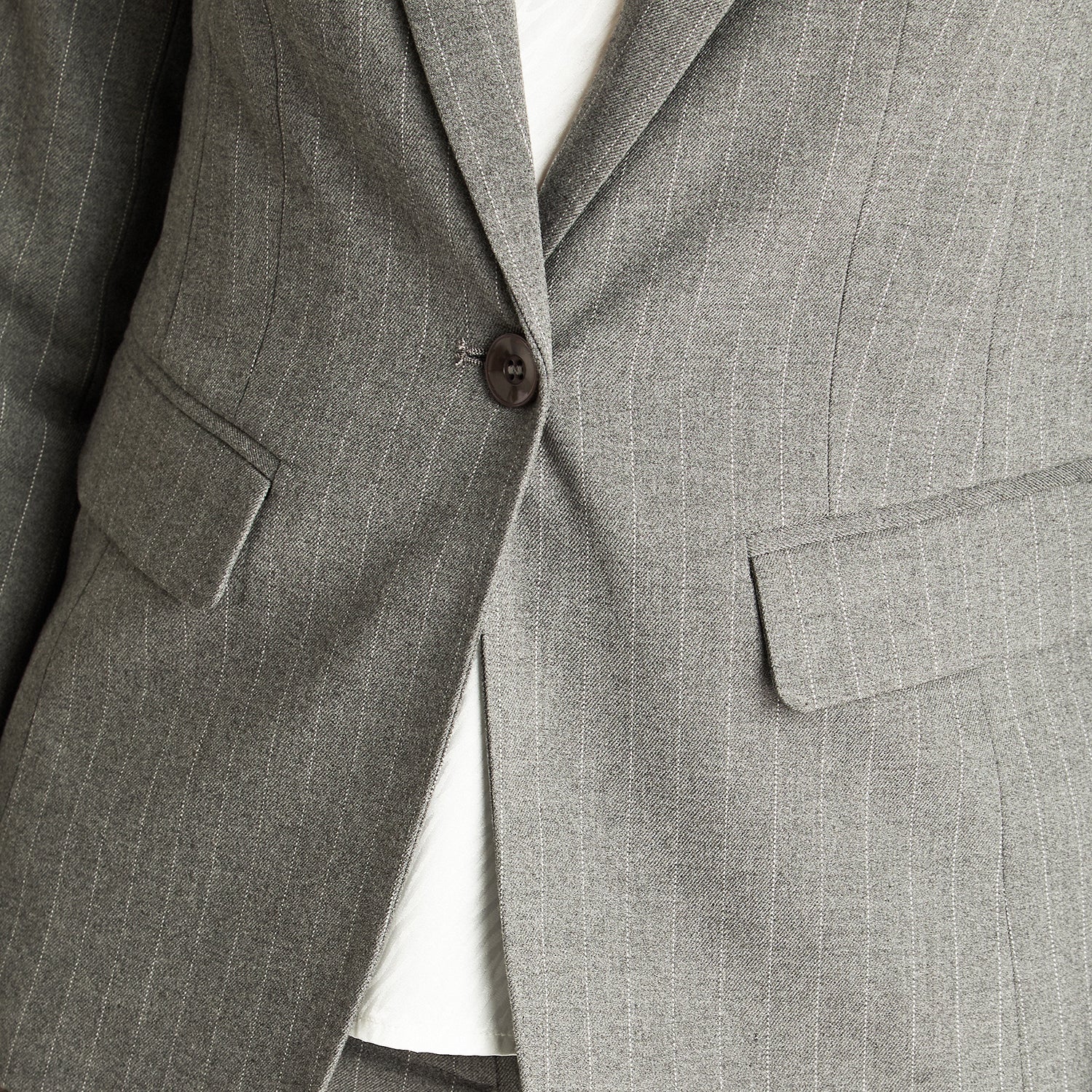 Blazer Un Botón Con Solapa En Bolsillo Gris Lorenzo Di Pontti