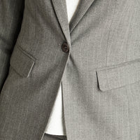 Blazer Un Botón Con Solapa En Bolsillo Gris Lorenzo Di Pontti