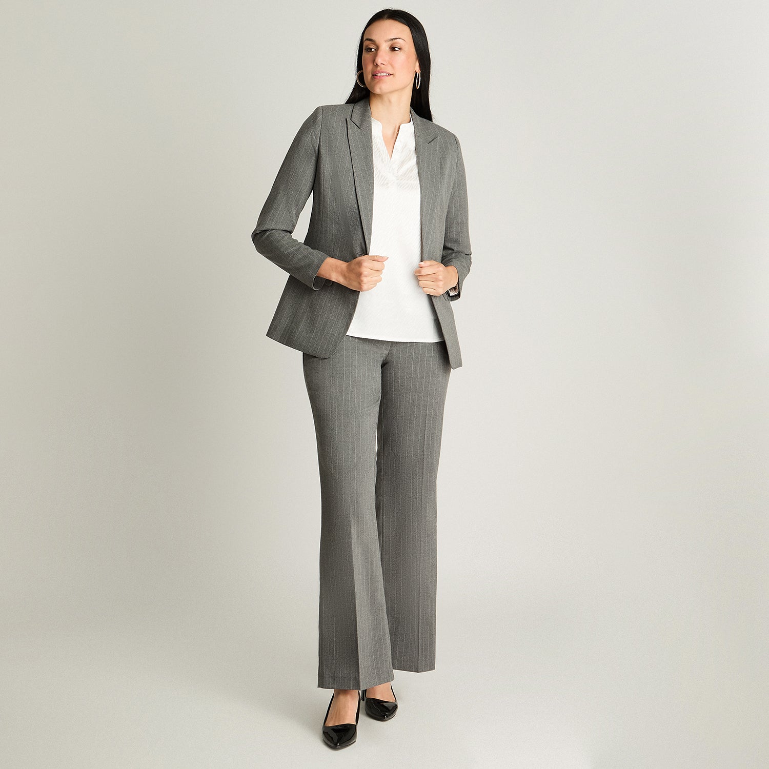 Blazer Un Botón Con Solapa En Bolsillo Gris Lorenzo Di Pontti