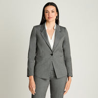 Blazer Manga Larga Con Un Botón Gris Lorenzo Di Pontti