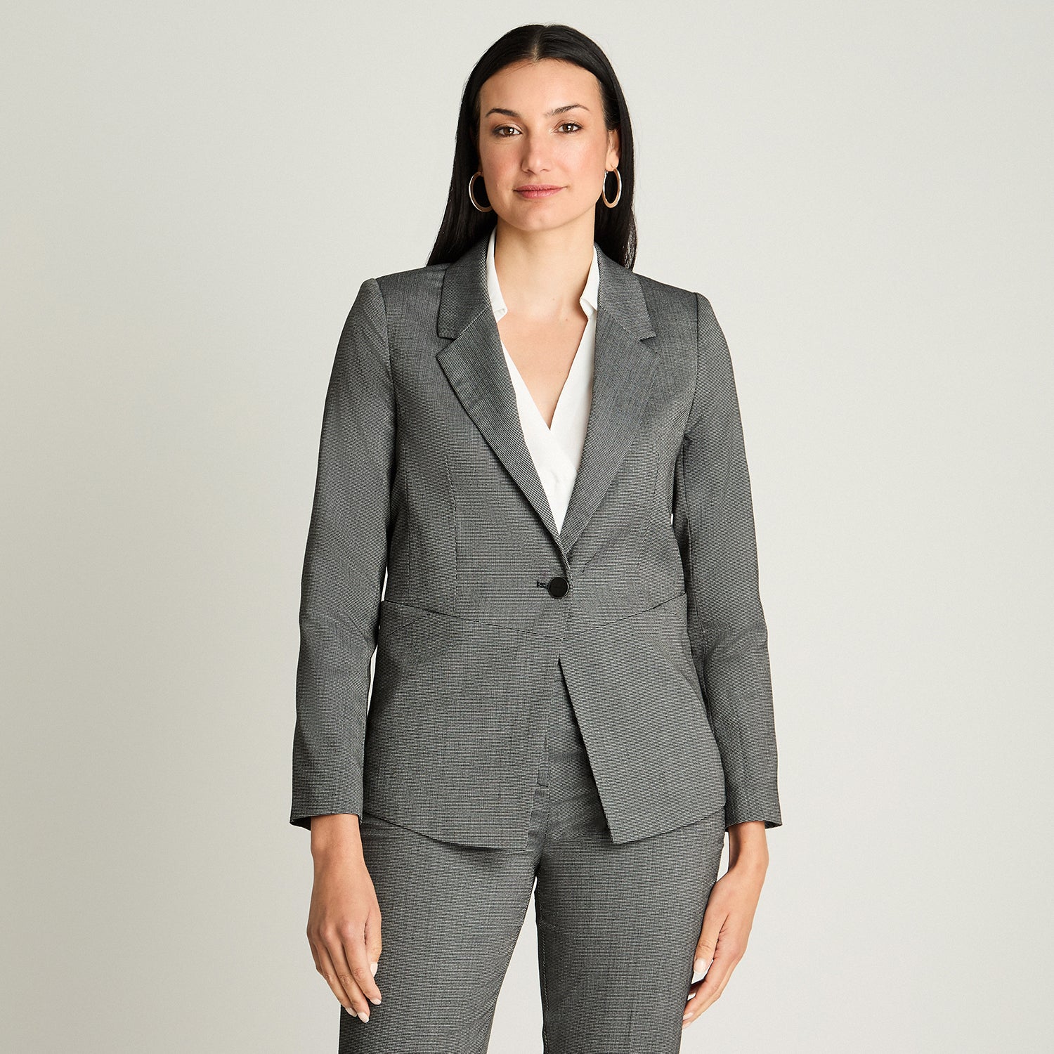 Blazer Manga Larga Con Un Botón Gris Lorenzo Di Pontti