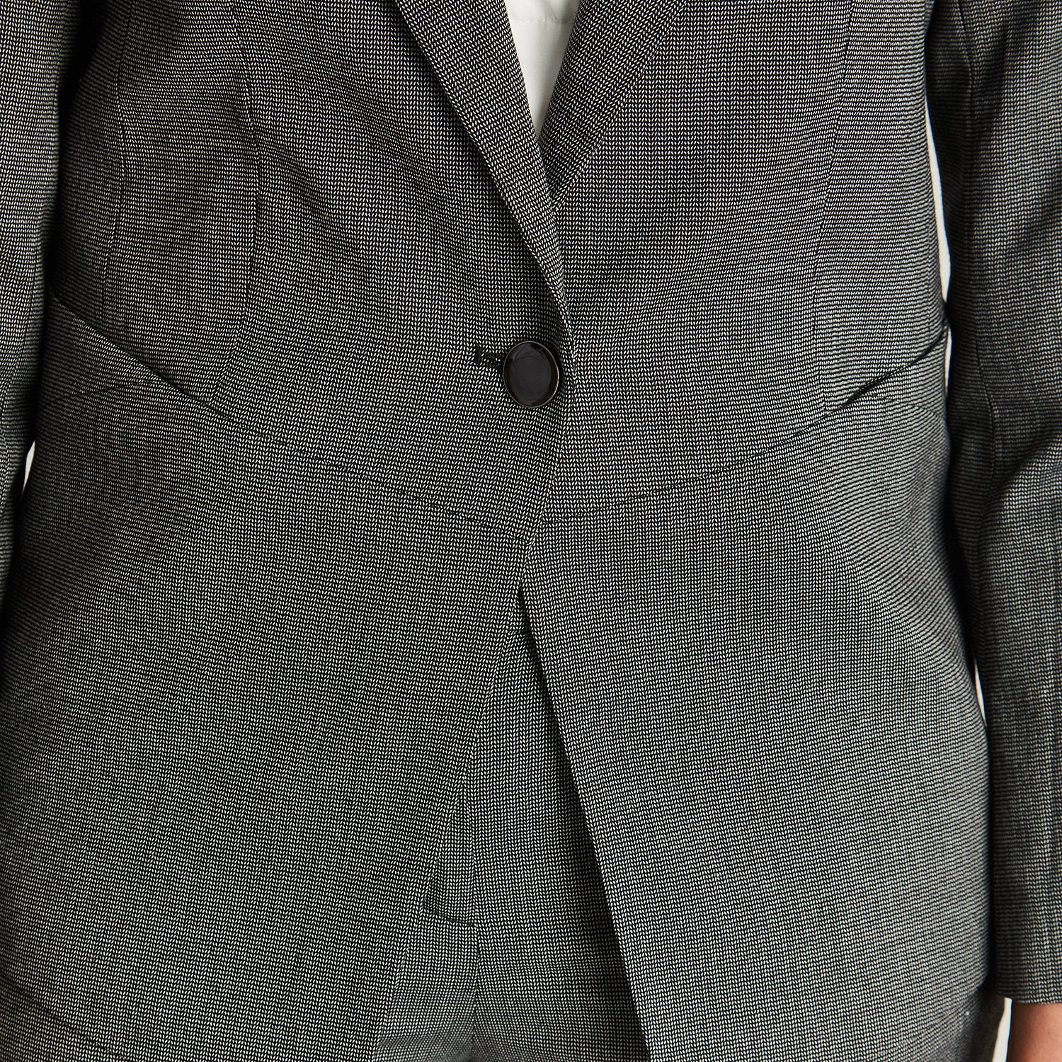 Blazer Manga Larga Con Un Botón Gris Lorenzo Di Pontti