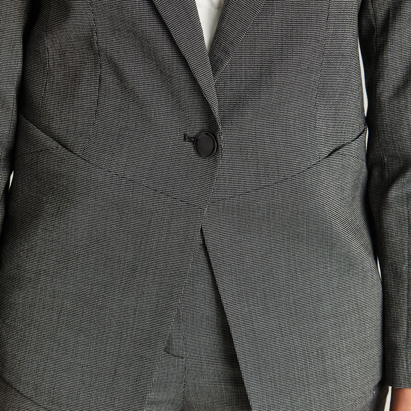 Blazer Manga Larga Con Un Botón Gris Lorenzo Di Pontti