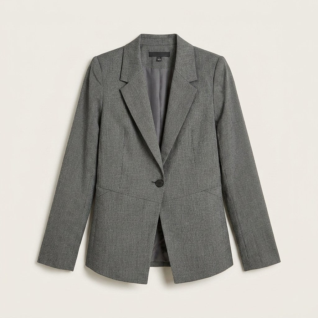 Blazer Gris de Manga Larga en plano