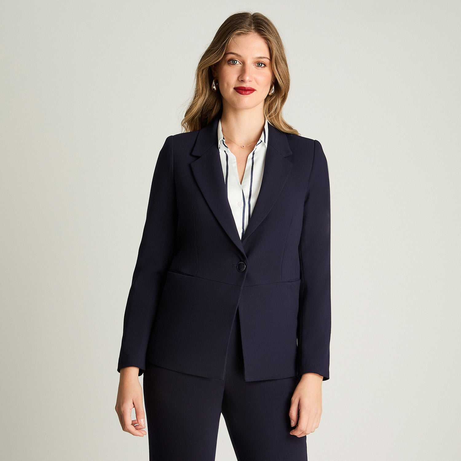 Blazer Manga Larga Con Un Botón Azul Lorenzo Di Pontti