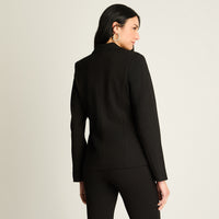 Blazer Negro con Detalle Animal Print