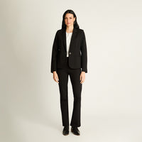 Blazer Negro con Detalle Animal Print