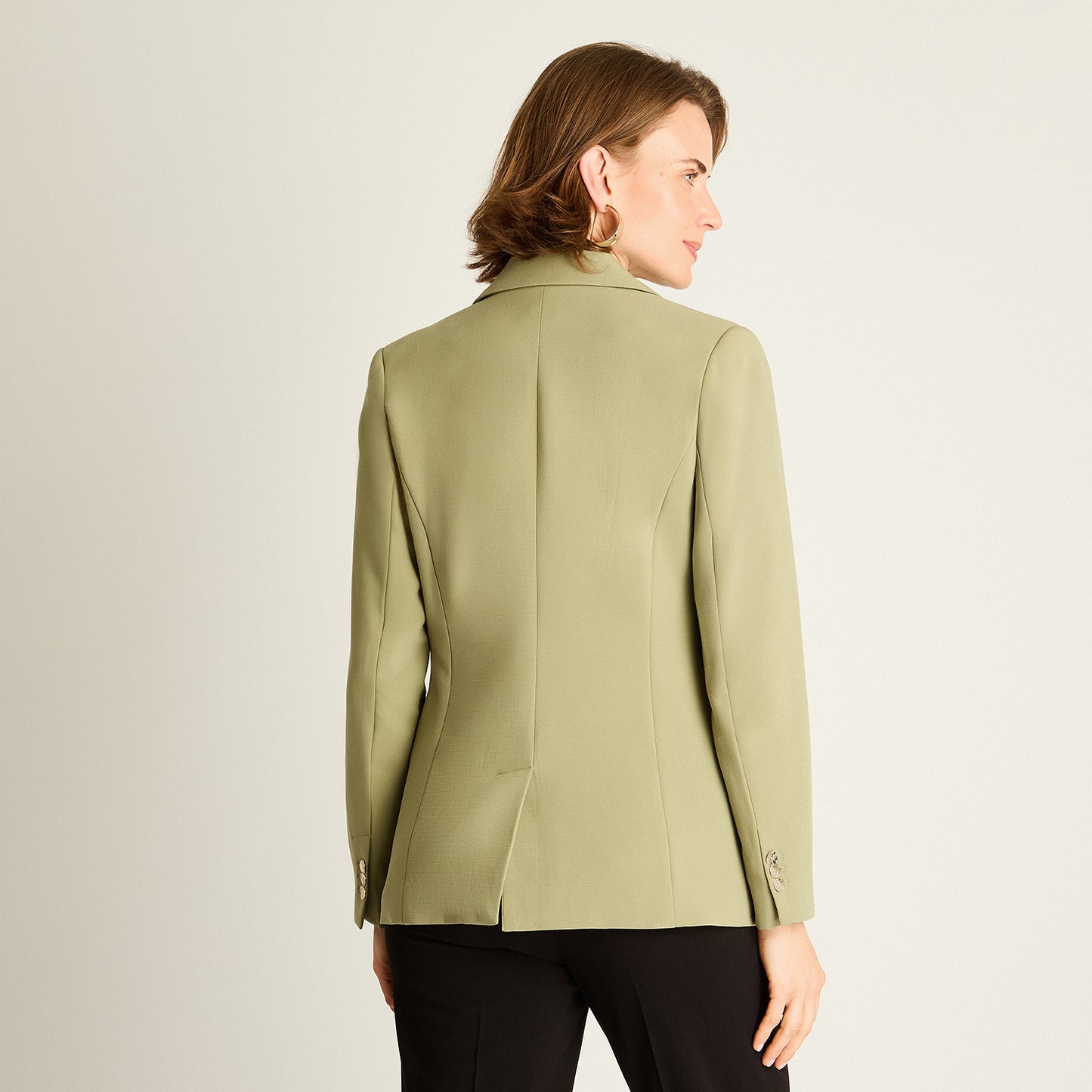 Blazer Verde con Solapa Clásica