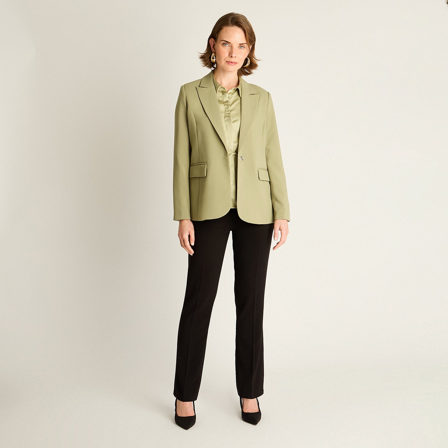 Blazer Verde con Solapa Clásica