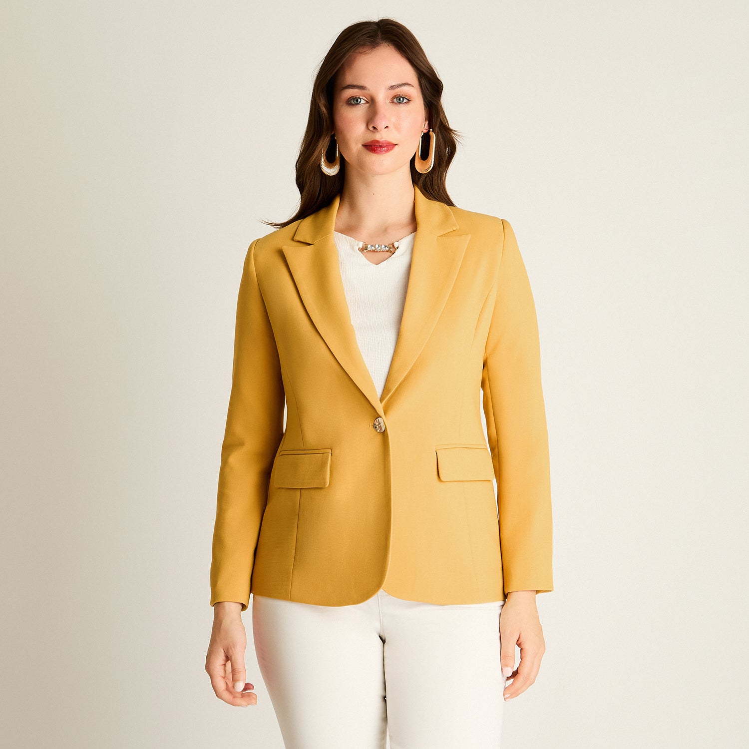 Blazer Mostaza con Solapa Clásica